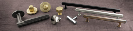 This is an image showing a collection of the new Alexander & Wilks Door Hardware and Cabinet Fittings