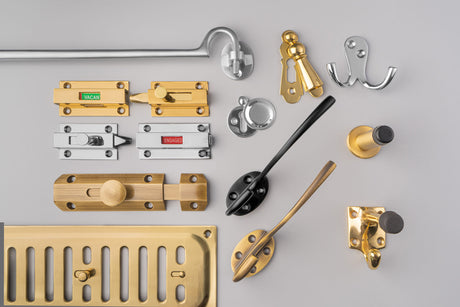 Image showing a range of ironmongery and hardware accessories made by Carlisle Brass available to order from Trade Door Handles