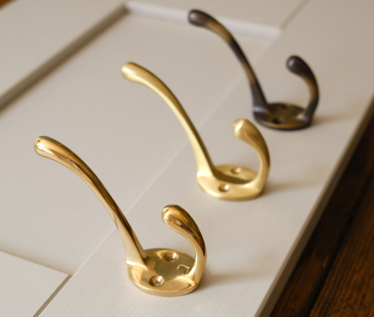 Alexander and Wilks Hat and Coat Hooks Polished Brass, Satin Brass and Antique Brass
