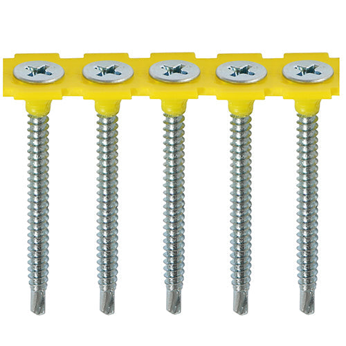 This is an image of Timco - Collated Drywall Screws - PH - Bugle - Self Tapping Thread - Self Drilling - Zinc 3.5 x 50mm - (1000 PCS Box) 00050COLLSD
