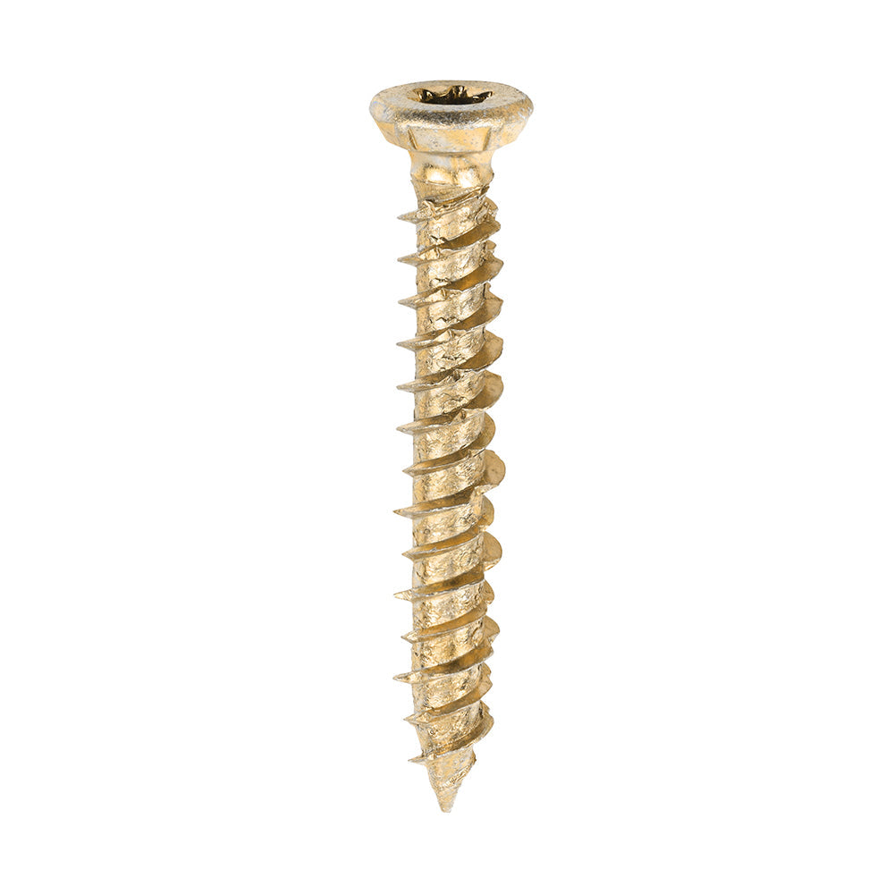 This is an image of Timco - Concrete Screws - TX - Flat Countersunk - Yellow 7.5 x 50mm - (100 PCS Box) 00050TCON
