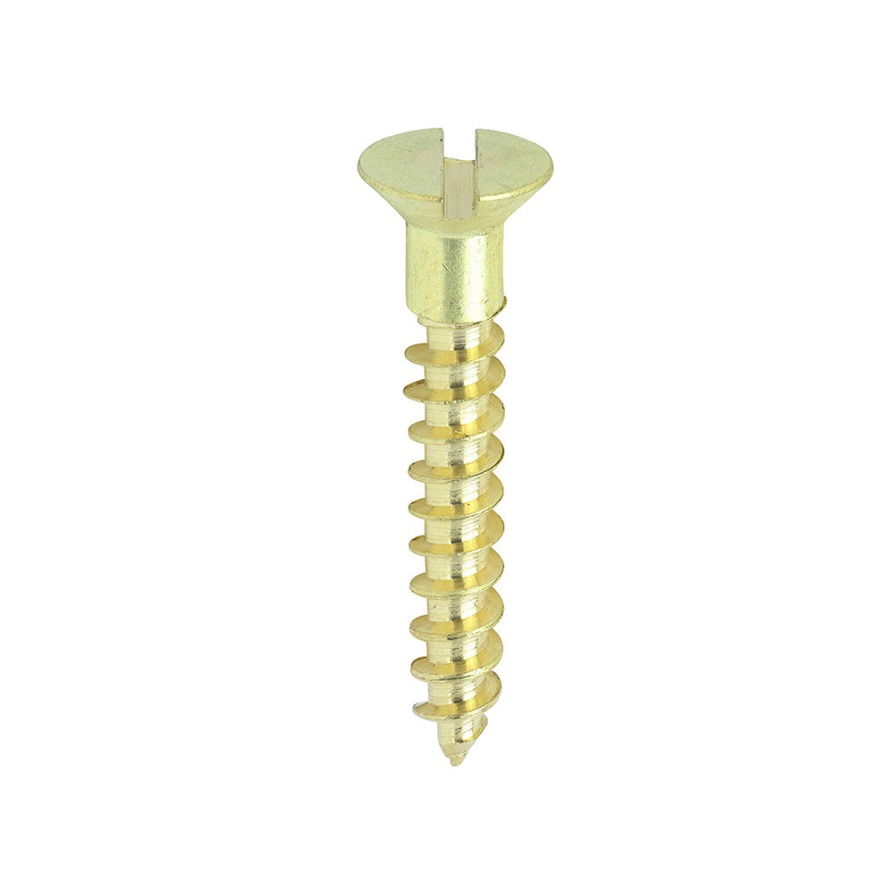 This is an image of Timco - Solid Brass Timber Screws - SLOT - Countersunk 7 x 1" - (200 PCS Box) 00071CBS