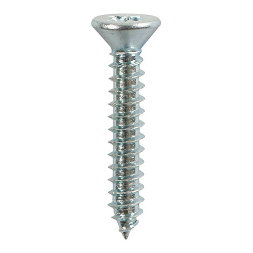 This is an image of Timco - Self-Tapping Screws - PZ - Countersunk - Zinc 8 x 1" - (18 PCS TIMpac) 00081CCAZP