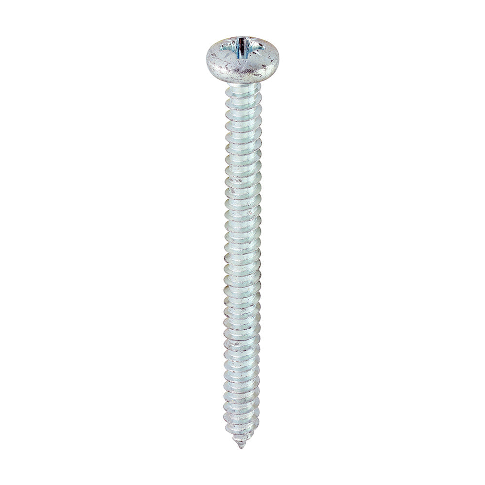 This is an image of Timco - Self-Tapping Screws - PZ - Pan - Zinc 8 x 2" - (200 PCS Box) 00082CPAZS