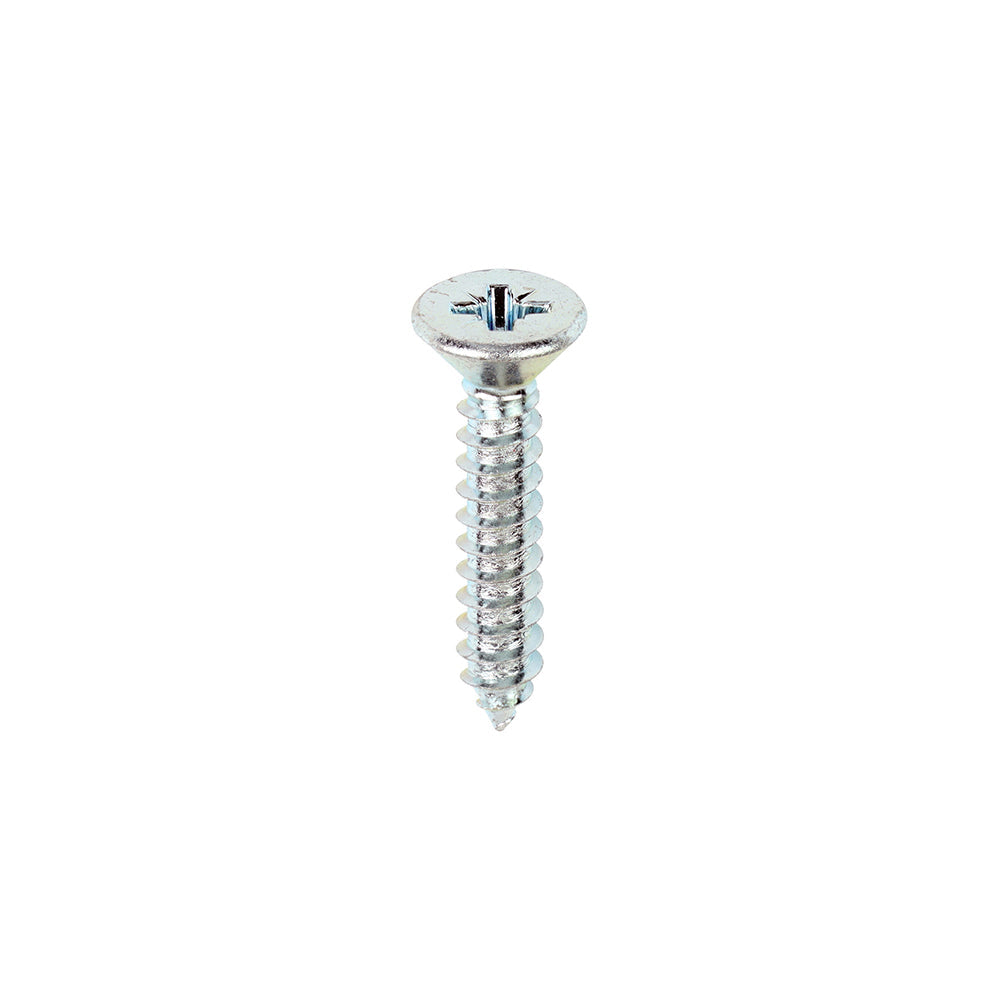 This is an image of Timco - Self-Tapping Screws - PZ - Countersunk - Zinc 10 x 1" - (200 PCS Box) 00101CCAZS