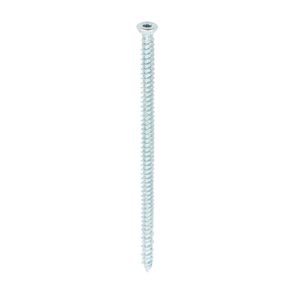 This is an image of Timco - Concrete Screws - TX - Flat Countersunk - Zinc 7.5 x 150mm - (100 PCS Box) 00150TCONZ
