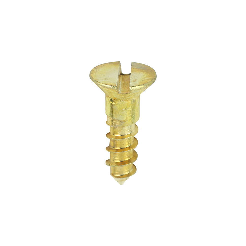 This is an image of Timco - Solid Brass Timber Screws - SLOT - Countersunk 6 x 1/2" - (200 PCS Box) 00612CBS