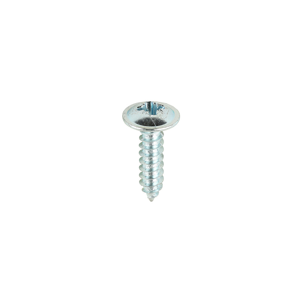 This is an image of Timco - Metal Tapping Screws - PZ - Flange - Self-Tapping - Zinc 8 x 5/8" - (200 PCS Box) 00858CFAZS