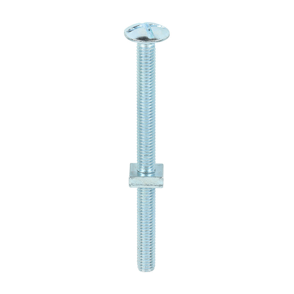 This is an image of Timco - Roofing Bolts with Square Nuts - Zinc M6 x 80mm - (100 PCS Box) 0680RB