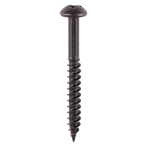 This is an image of Timco - Blackjax Woodscrews - PZ - Round - Black Organic 8 x 1 1/4" - (200 PCS Box) 08114BJC