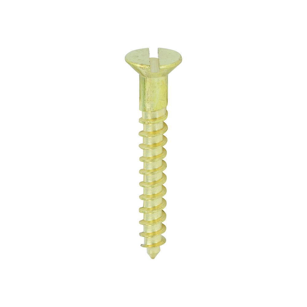 This is an image of Timco - Solid Brass Timber Screws - SLOT - Countersunk 8 x 1 1/4" - (200 PCS Box) 08114CBS