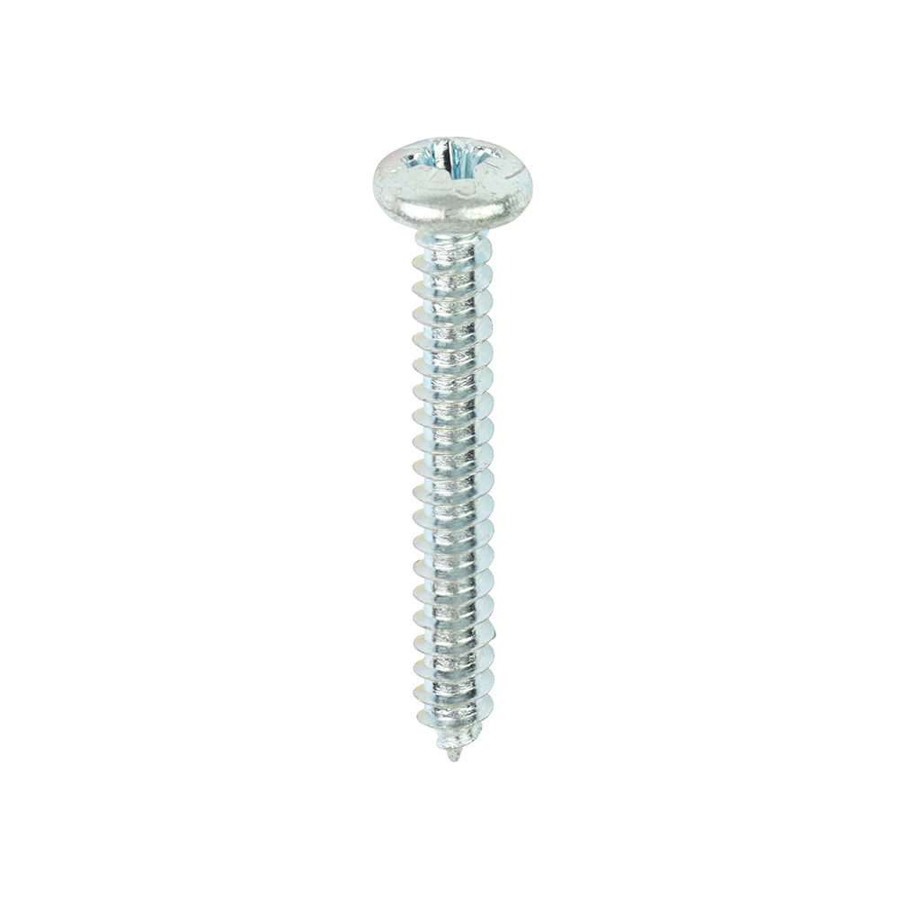 This is an image of Timco - Self-Tapping Screws - PZ - Pan - Zinc 8 x 1 1/4" - (200 PCS Box) 08114CPAZS
