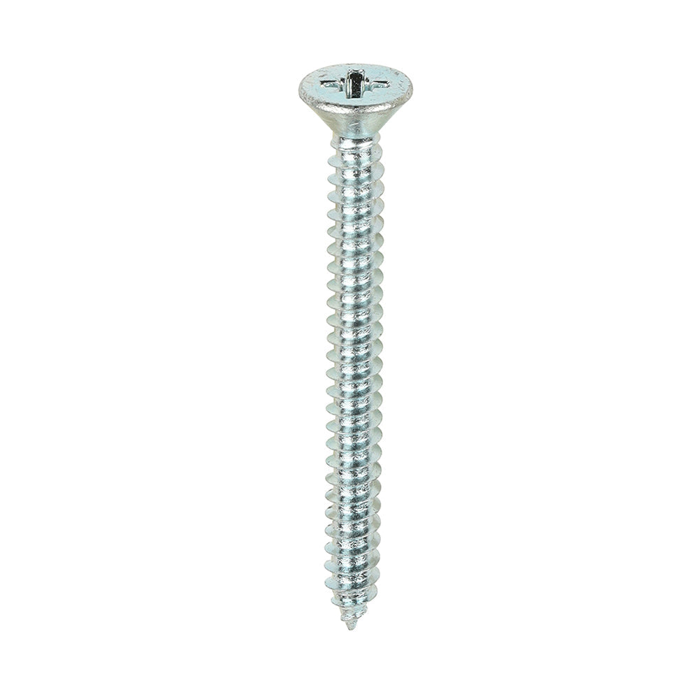 This is an image of Timco - Self-Tapping Screws - PZ - Countersunk - Zinc 8 x 1 3/4" - (200 PCS Box) 08134CCAZS