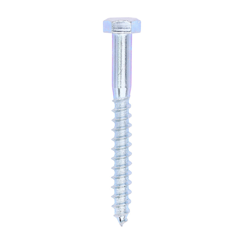 This is an image of Timco - Coach Screws - Hex - Zinc 8.0 x 75mm - (100 PCS Box) 0875CSC