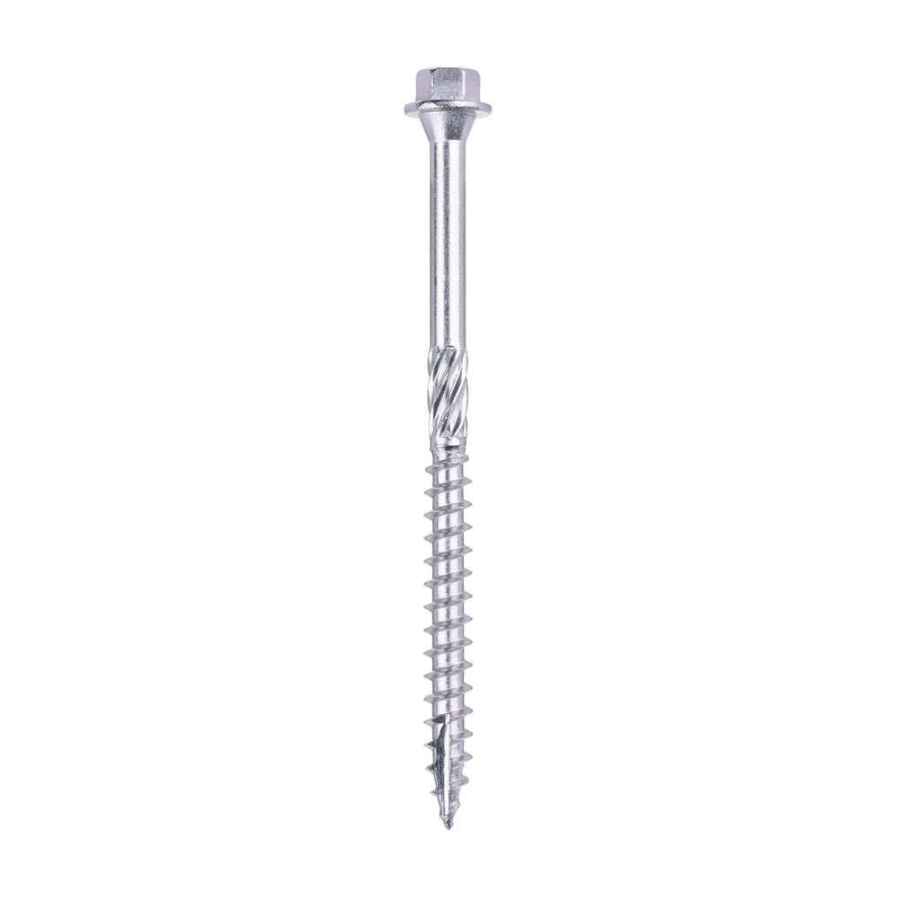 This is an image of Timco - Timber Frame Construction & Landscaping Screws - Hex - A4 Stainless Steel 6.7 x 100mm - (25 PCS Tube) 100INDEXSST