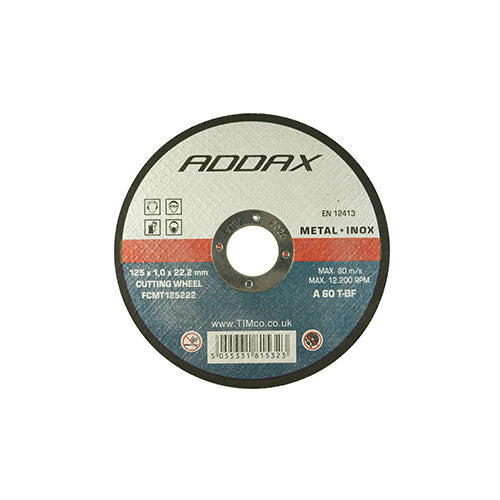 This is an image of Timco - Bonded Abrasive Disc - For Cutting 115 x 22.2 x 1.0 (10 Pieces Tin) 10FCMT115222