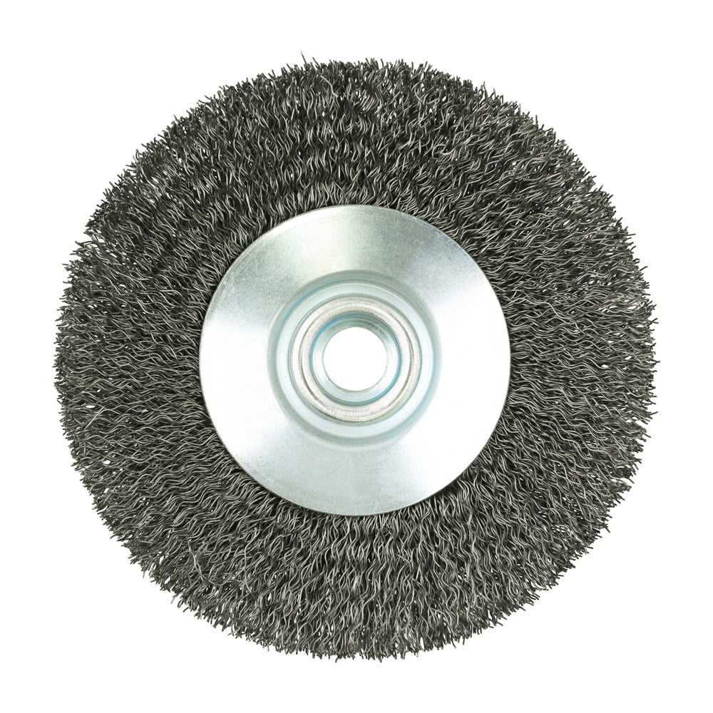 This is an image of Timco - Angle Grinder Bevel Brush - Crimped Steel Wire 115mm (1 Each Box) 115TBC