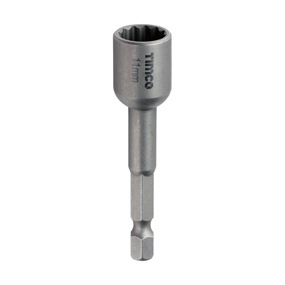 This is an image of Timco - Magnetic Socket Driver Bit - Bi-Hex 11 x 65 (1 Each Blister Pack) 11BHSDB