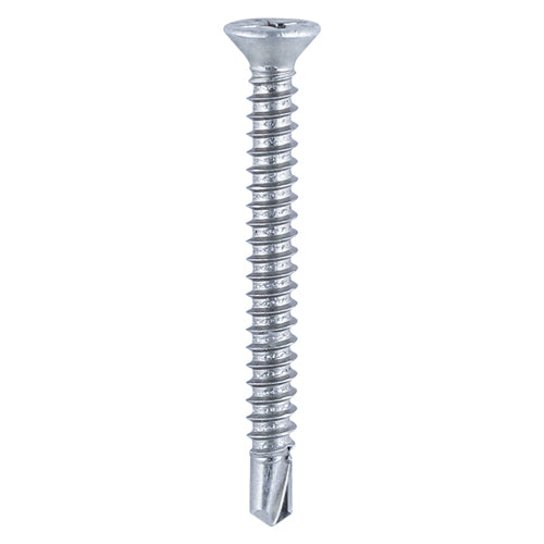 This is an image of Timco - Window Fabrication Screws - Countersunk with Ribs - PH - Self-Tapping - Self-Drilling Point - Zinc 3.9 x 13mm - (1000 PCS Box) 120Z