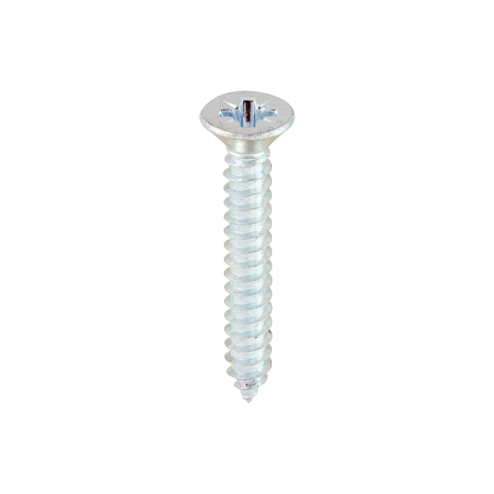This is an image of Timco - Metal Tapping Screws - PZ - Countersunk - Self-Tapping - Zinc 12 x 1 1/2" - (200 PCS Box) 12112CCAZS