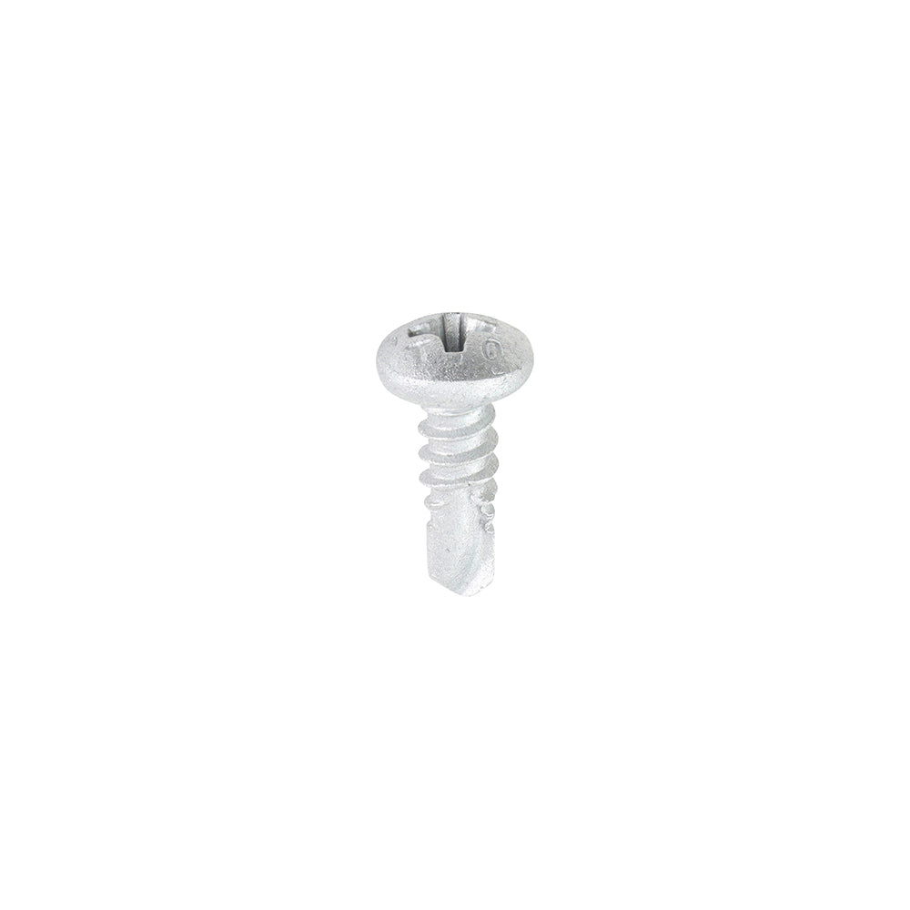 This is an image of Timco - Window Fabrication Screws - Pan - PH - Self-Tapping - Self-Drilling Point - Martensitic Stainless Steel & Silver Organic 4.2 x 13mm - (1000 PCS Box) 130SS