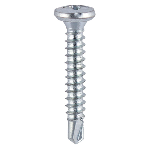 This is an image of Timco - Window Fabrication Screws - Friction Stay - Shallow Pan Countersunk - PH - Self-Tapping - Self-Drilling Point - Zinc 4.8 x 19mm - (1000 PCS Box) 142Z