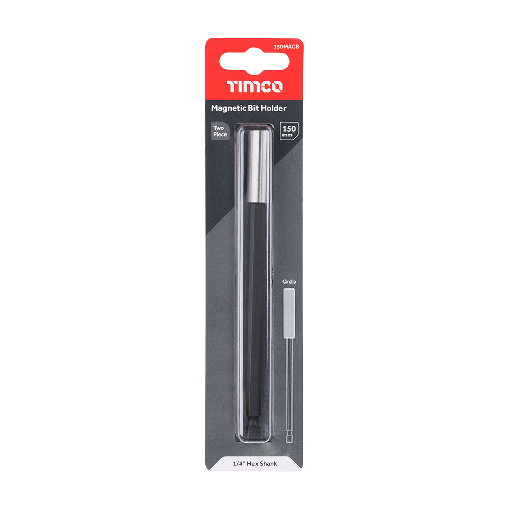 This is an image of Timco - Two Piece Magnetic Adaptor - Circlip 1/4 x 150 (1 Each Blister Pack) 150MACB