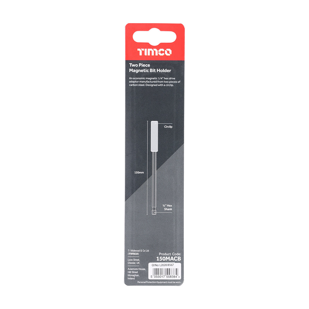 This is an image of Timco - Two Piece Magnetic Adaptor - Circlip 1/4 x 150 (1 Each Blister Pack) 150MACB