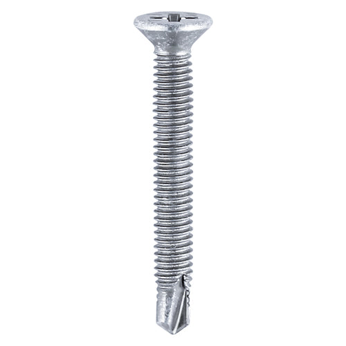 This is an image of Timco - Window Fabrication Screws - Countersunk - PH - Metric Thread - Self-Drilling Point - Zinc M4 x 19mm - (1000 PCS Box) 151Z