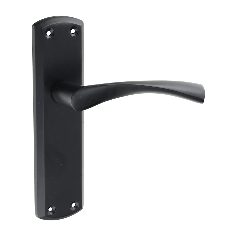This is an image of Timco - Zeta Latch Handles - Matt Black 175 x 45 (1 Pairs Blister Pack) 200060