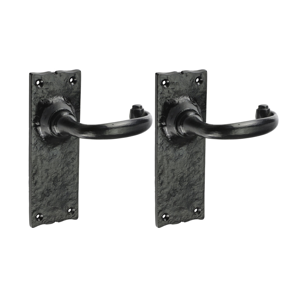 This is an image of Timco - Traditional Lever Latch Handles - Antique Black 155 x 54 (1 Pairs Box) 200232