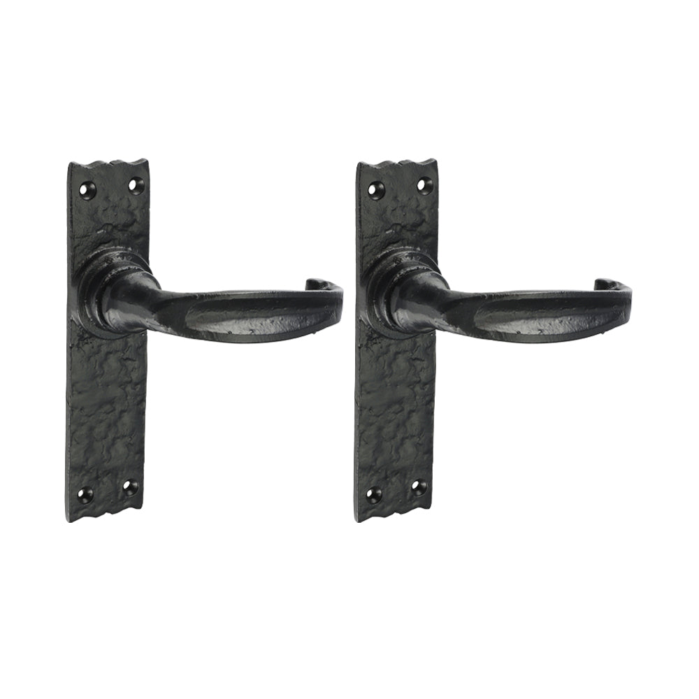 This is an image of Timco - Narrow Style Lever Latch Handles - Antique Black 155 x 37 (1 Pairs Box) 200314