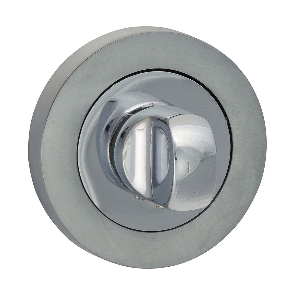 This is an image of Timco - Bathroom Thumb Turn And Release - Polished & Satin Chrome 51mm (1 Pairs Blister Pack) 200334