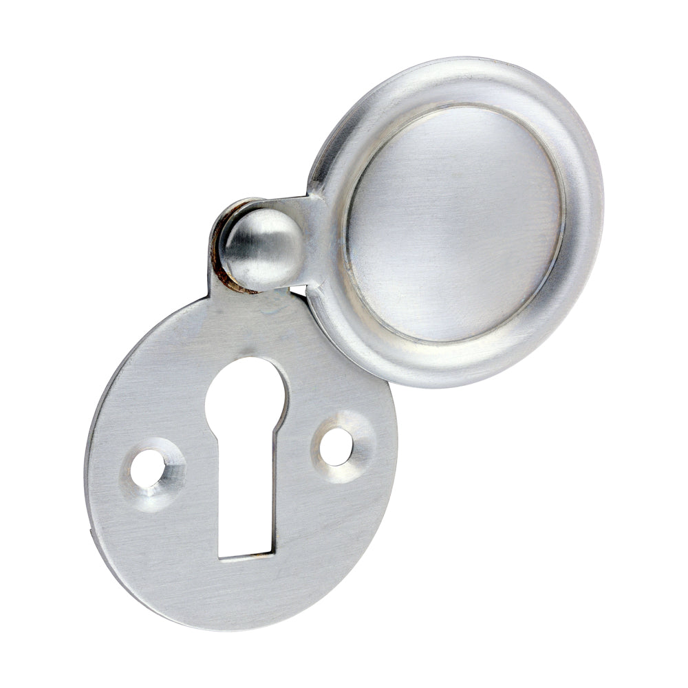 This is an image of Timco - Pair of Traditional Pattern Escutcheon - Satin Chrome 32mm (1 Pairs TIMpac) 200348P