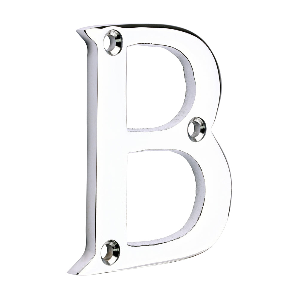 This is an image of Timco - Door Letter B - Polished Chrome 64mm (1 Each TIMpac) 200353P