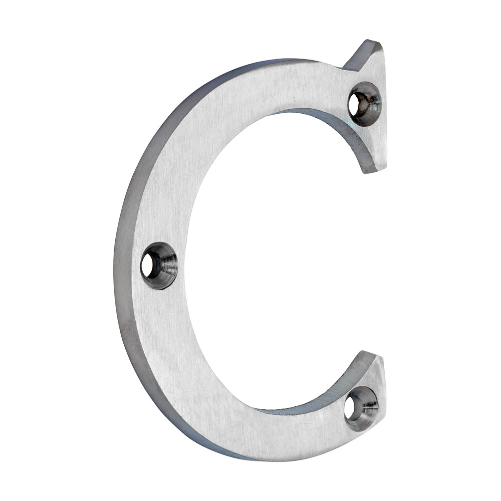 This is an image of Timco - Door Letter C - Satin Chrome 65mm (1 Each TIMpac) 200386P