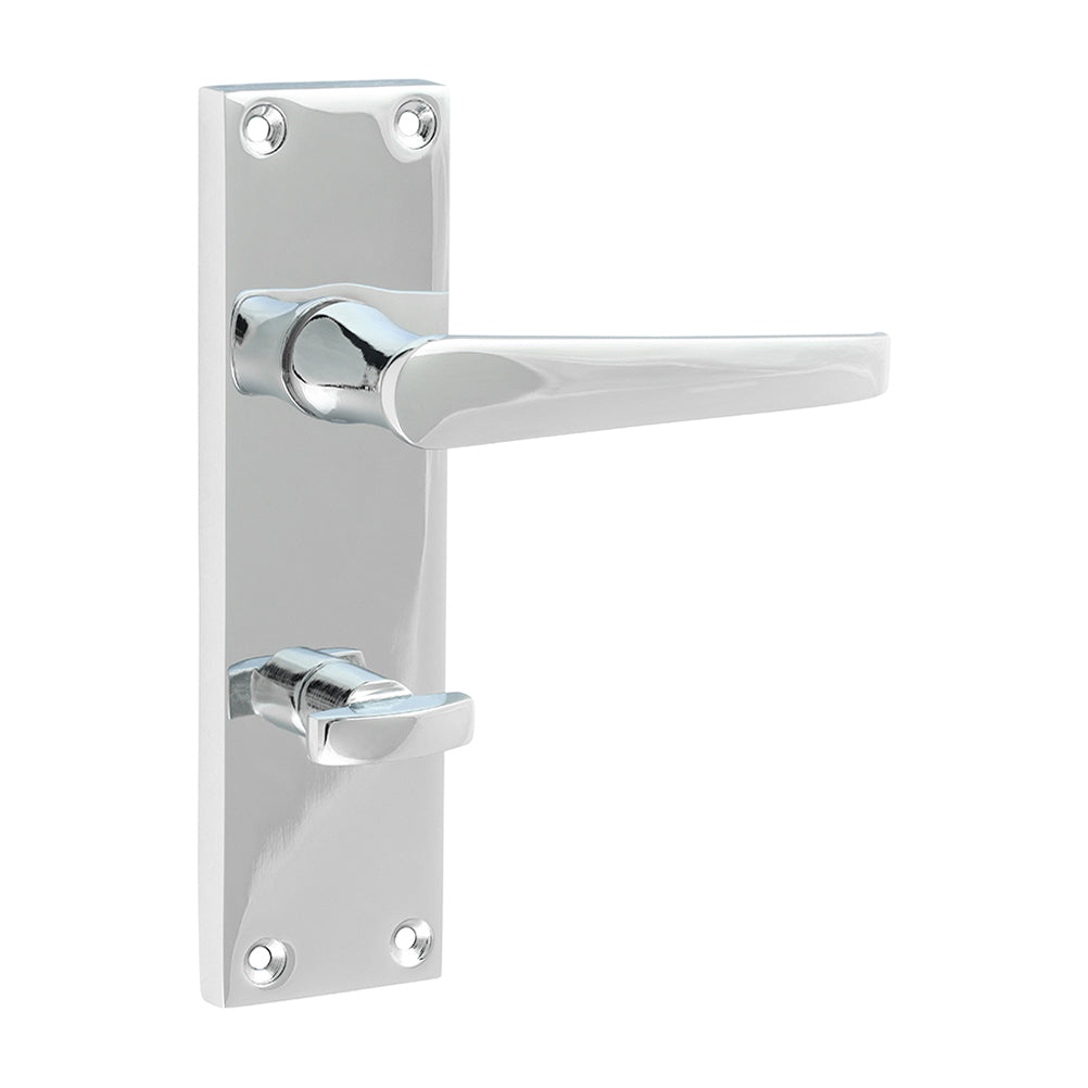 This is an image of Timco - Victorian Straight Bathroom Handles - Polished Chrome 152 x 43 (1 Pairs Blister Pack) 200392