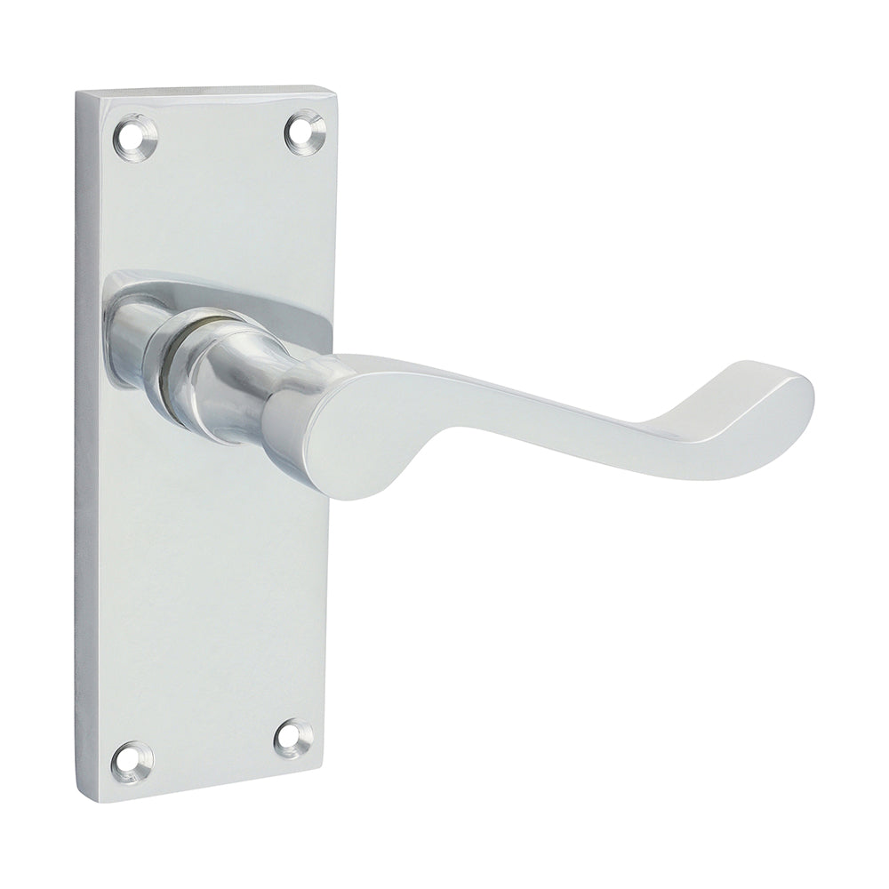This is an image of Timco - Victorian Scroll Latch Handles - Polished Chrome 114 x 42 (1 Pairs Blister Pack) 200520