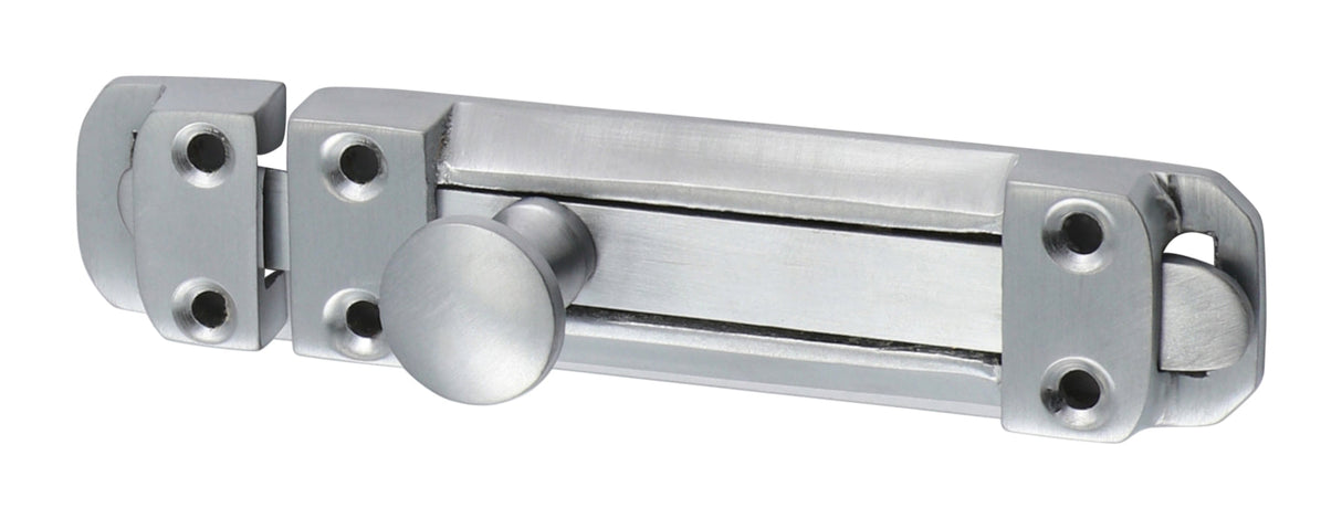 This is an image of Timco - Contract Flat Section Bolt - Satin Chrome 110 x 25mm (1 Each Bag) 200522