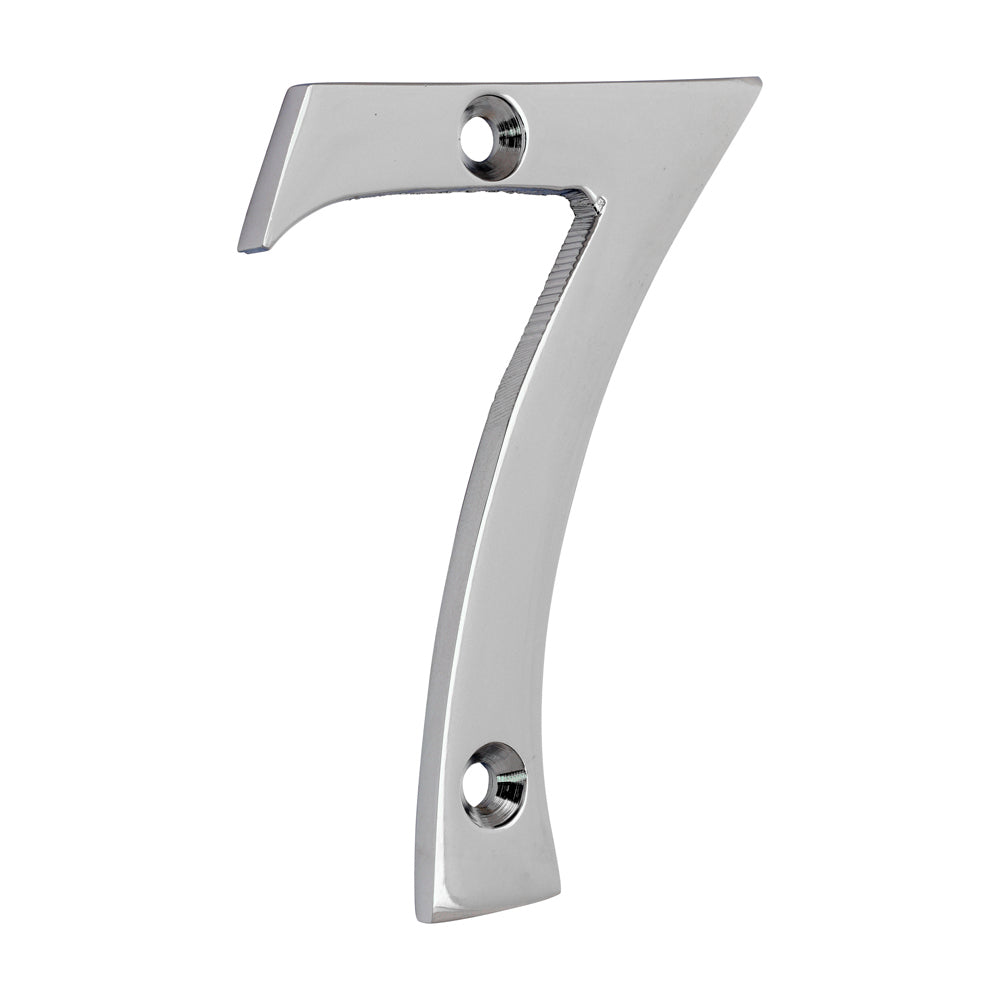This is an image of Timco - Door Numeral 7 - Polished Chrome 75mm (1 Each Bag) 200709