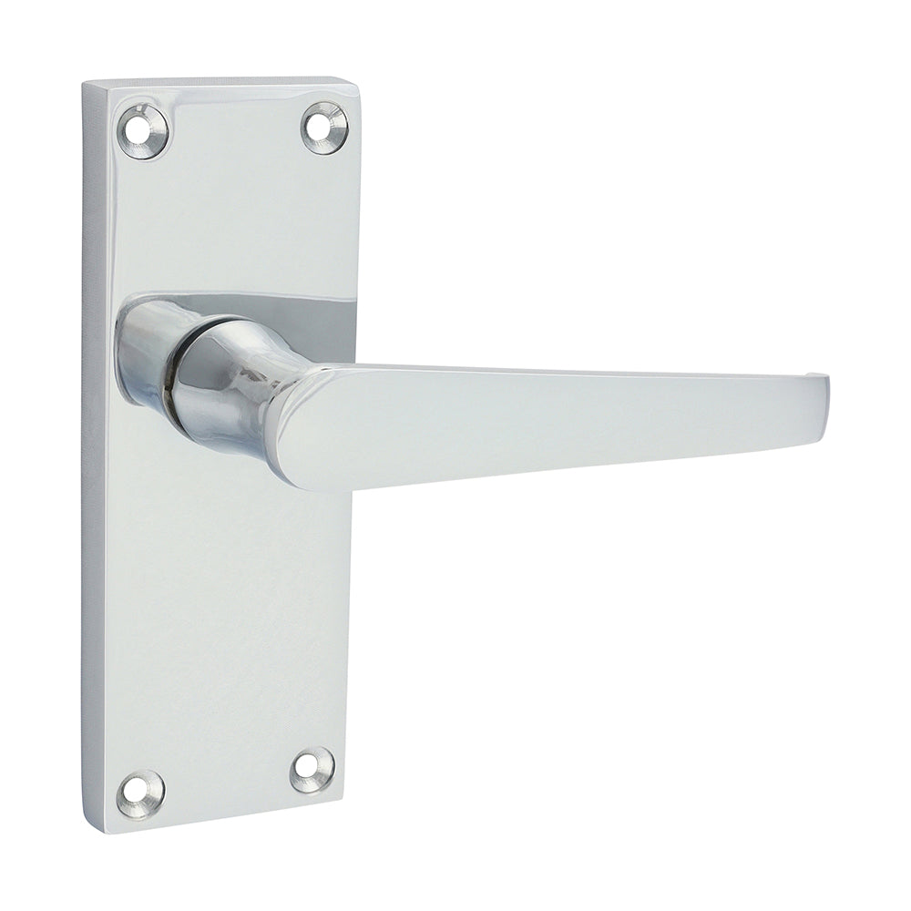 This is an image of Timco - Victorian Straight Latch Handles - Polished Chrome 114 x 42 (1 Pairs Blister Pack) 200845