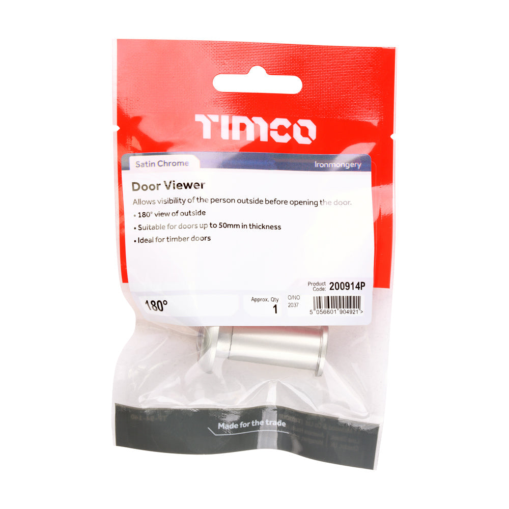 This is an image of Timco - Door Viewer - Satin Chrome 180 Degree (1 Each TIMpac) 200914P