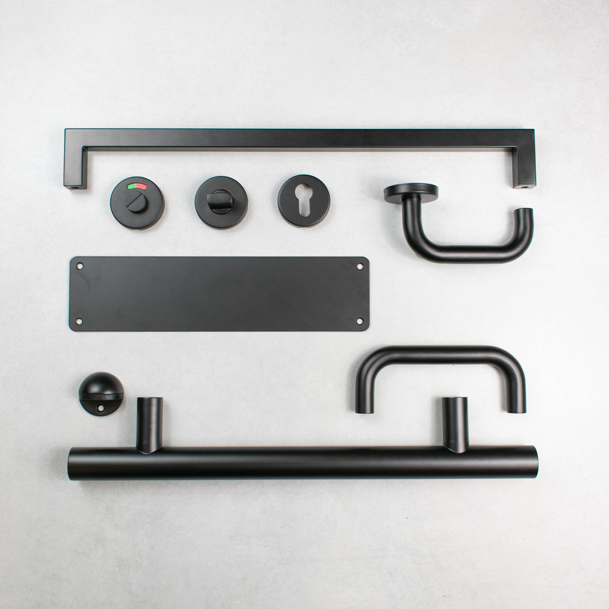 Quality image of Atlantic Finger Plate Radius Corner Pre drilled with screws 1200mm x 150mm - Matt Black | Sku. afp1200150mb | available from Trade Door Handles.