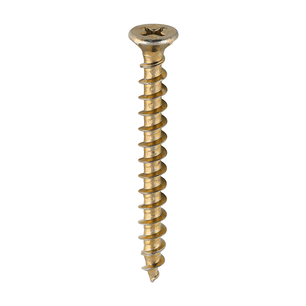 This is an image of Timco - Window Fabrication Screws - Countersunk with Ribs - PH - Single Thread - Gimlet Point - Yellow 4.3 x 40mm - (1000 PCS Box) 206Y