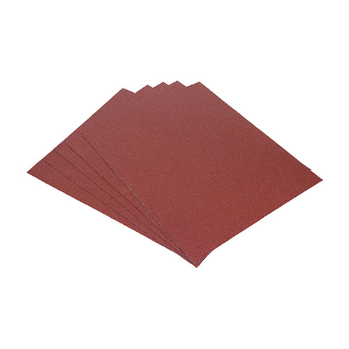 This is an image of Timco - Sanding Sheets - Mixed - Red 230 x 280mm (80/120/180) (5 Pieces Pack) 231123