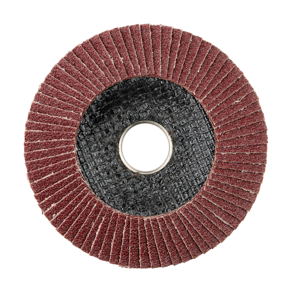 This is an image of Timco - Set of Flap Discs - Aluminium Oxide - Type 29 Conical - 60 Grit 115 x 22.23 (10 Pieces Pack) 231370