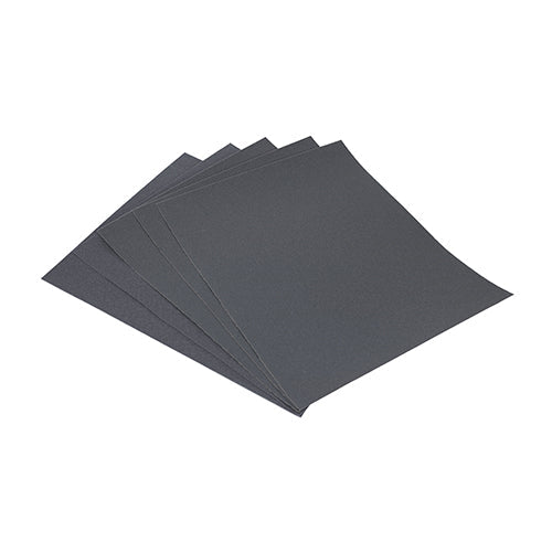 This is an image of Timco - Wet & Dry Sanding Sheets - 600 Grit - Black 230 x 280mm (5 Pieces Pack) 231485