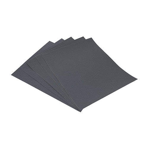 This is an image of Timco - Wet & Dry Sanding Sheets - 1200 Grit - Black 230 x 280mm (5 Pieces Pack) 231636