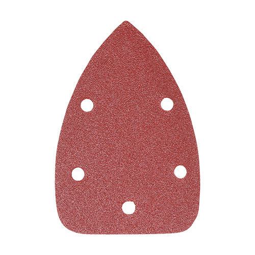 This is an image of Timco - Detail Sanding Pads - 80 Grit - Red 95 x 136mm (5 Pieces Pack) 231753