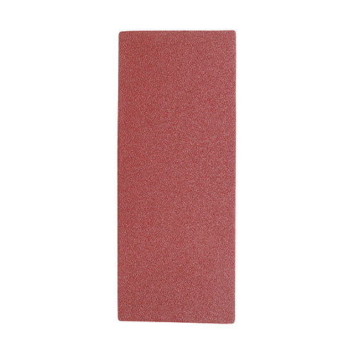 This is an image of Timco - 1/3 Sanding Sheets - 80 Grit - Red - Unpunched 93 x 230mm (5 Pieces Pack) 231900